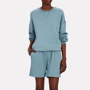 Frankie Oversized Cotton Terry Sweatshirt in Light Blue - Size Large